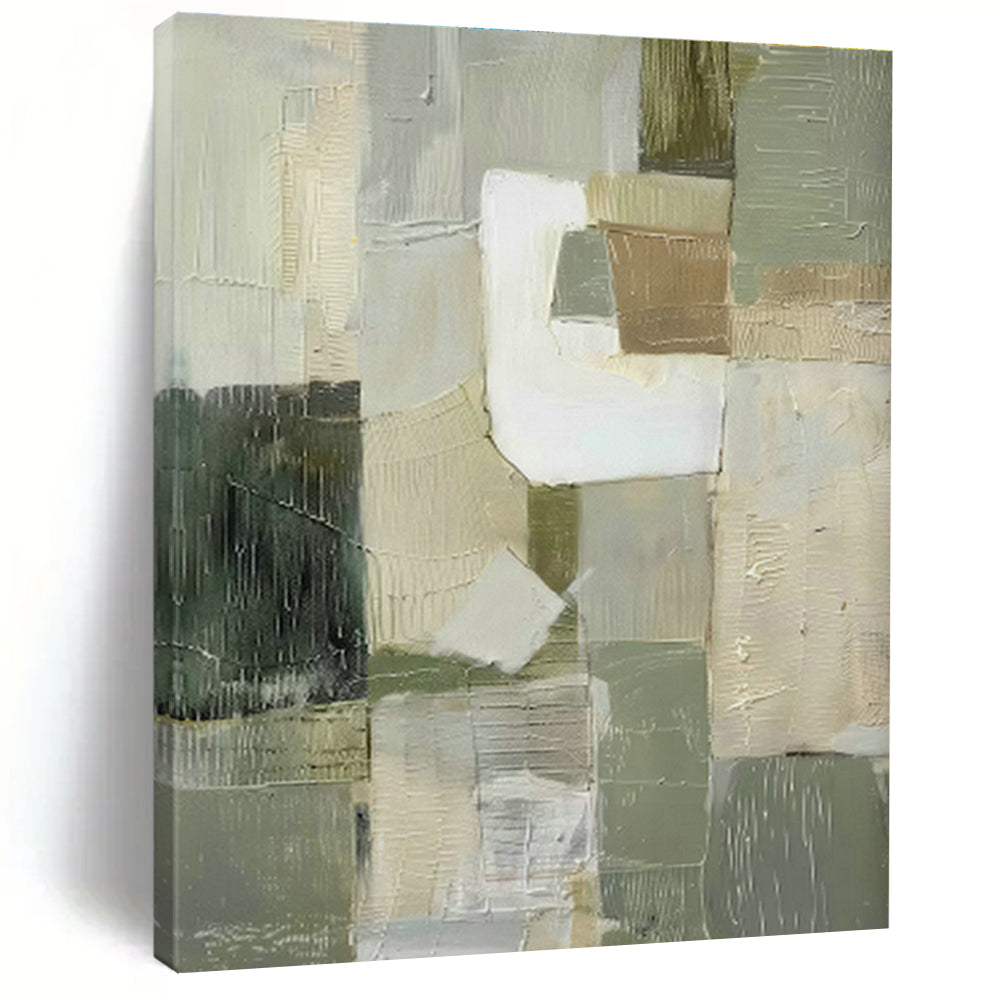 Gray - White Abstract Blocks Art for Modern Office & Contemporary Art Gallery DLZ0708