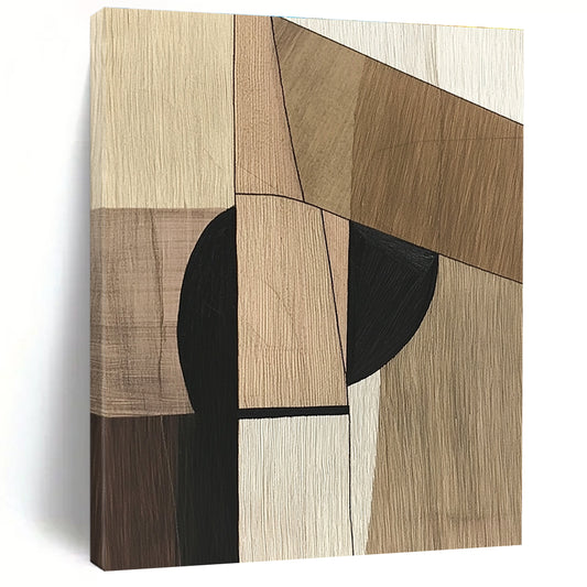 Geometric Wood - Tone Abstract for Mid - Century Modern Home & Minimalist Office STSC541