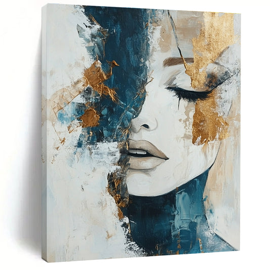 Abstract Woman with Gold Accents for Luxury Bedroom & High - End Fashion Boutique STSC361