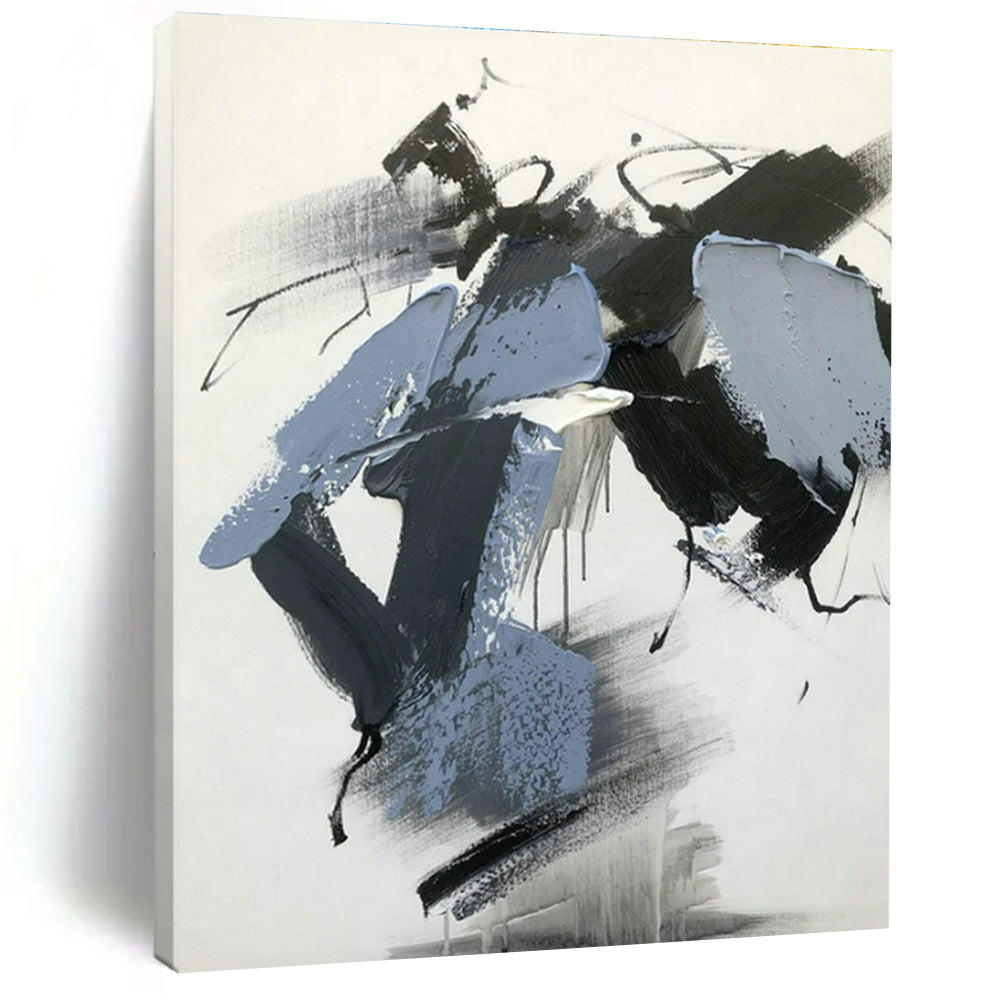 Blue - Black - Gray Abstract Art for Coastal Home Office & Contemporary Art Gallery DLZ1677
