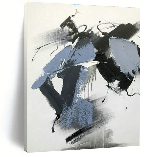 Blue - Black - Gray Abstract Art for Coastal Home Office & Contemporary Art Gallery DLZ1677