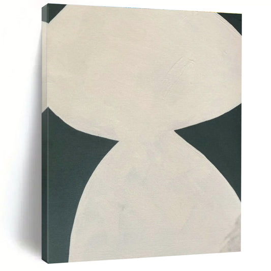 White Double - Shape Abstract Art for Minimalist Gallery & Home Study DLZ1088