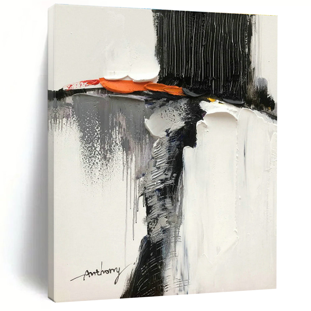 Black - White Abstract Art for Industrial Loft & Contemporary Gallery DLZ0801