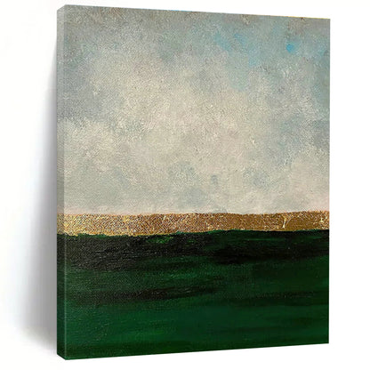Gold - Striped Seaside Abstract Art for Coastal Home & Beachfront Café DLZ1213