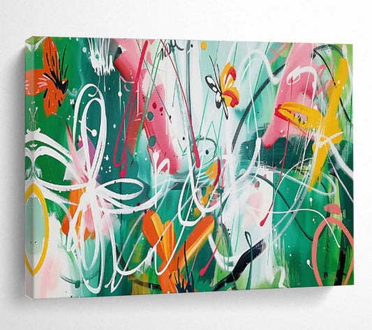 Butterfly Graffiti Abstract Art for Bohemian Café Backdrops DLZ2607