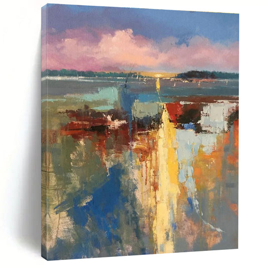 Colorful Coastal Abstract Art for Sunroom & Yacht Club DLZ2278