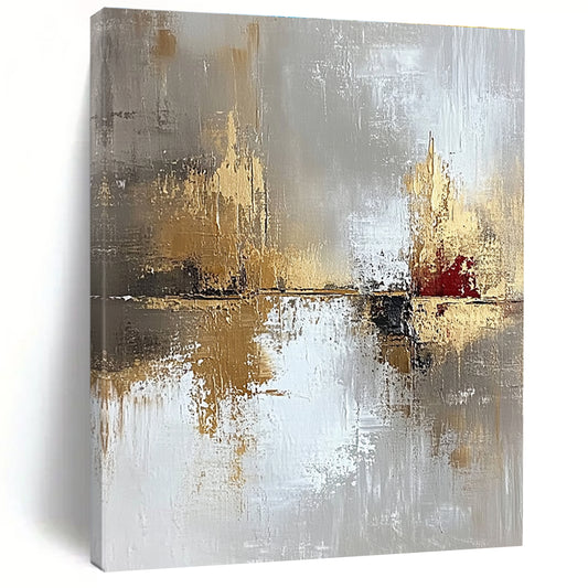 Grey and Gold River Abstract for Luxury Spa Lounge & Sophisticated Home Library STSC402