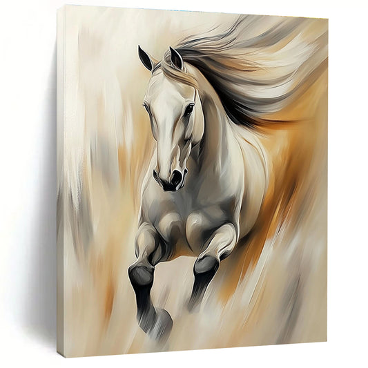 Galloping White Horse for Equestrian - Themed Home & Motivational Office STSC896