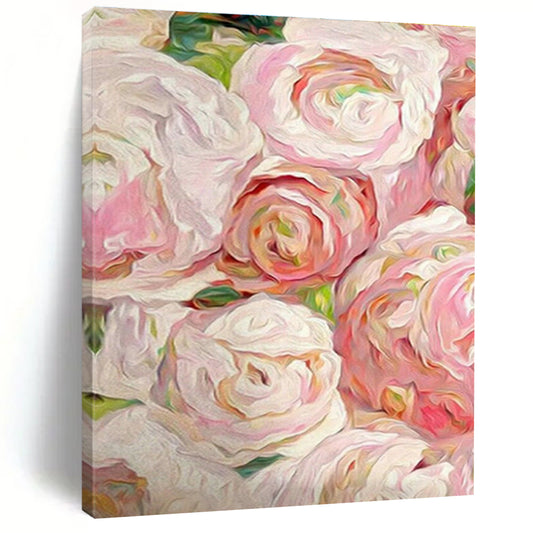 Pink - White Floral Oil Painting for Romantic Bedroom & Wedding Venue Lounge DLZ0990