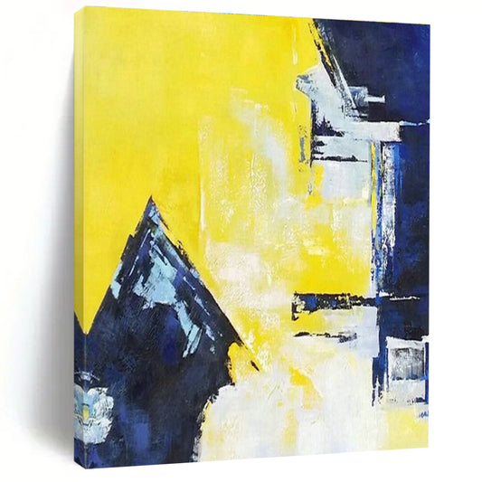 Yellow - Blue Abstract Art for Office & Living Room DLZ0327