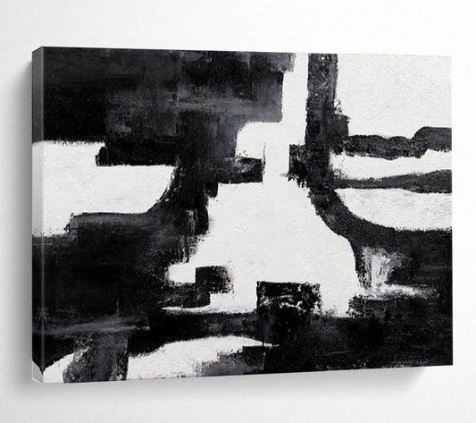 Minimalist Black and White Abstract Art for a Minimalist Study DLZ2402