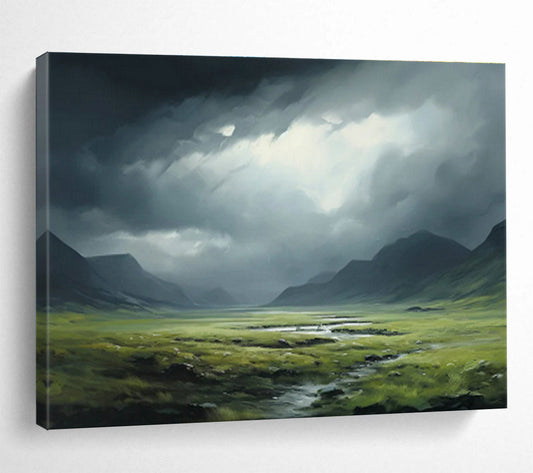 Mountain Landscape Oil Painting for Rustic Cabin Bedrooms DLZ2554