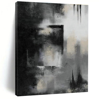 Black - White Abstract Art for Industrial Office Reception Areas DLZ0076