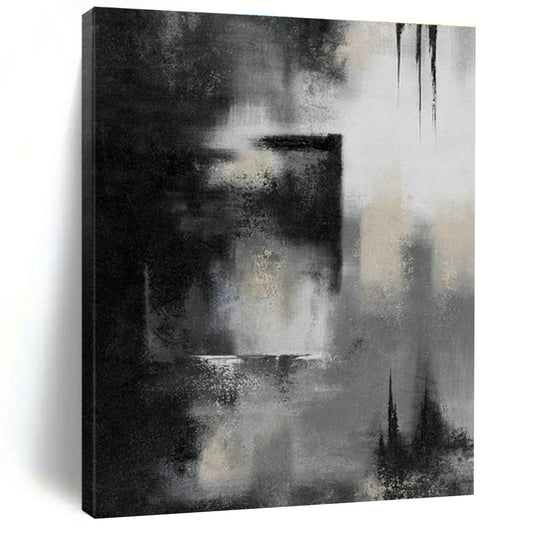 Black - White Abstract Art for Industrial Office Reception Areas DLZ0076