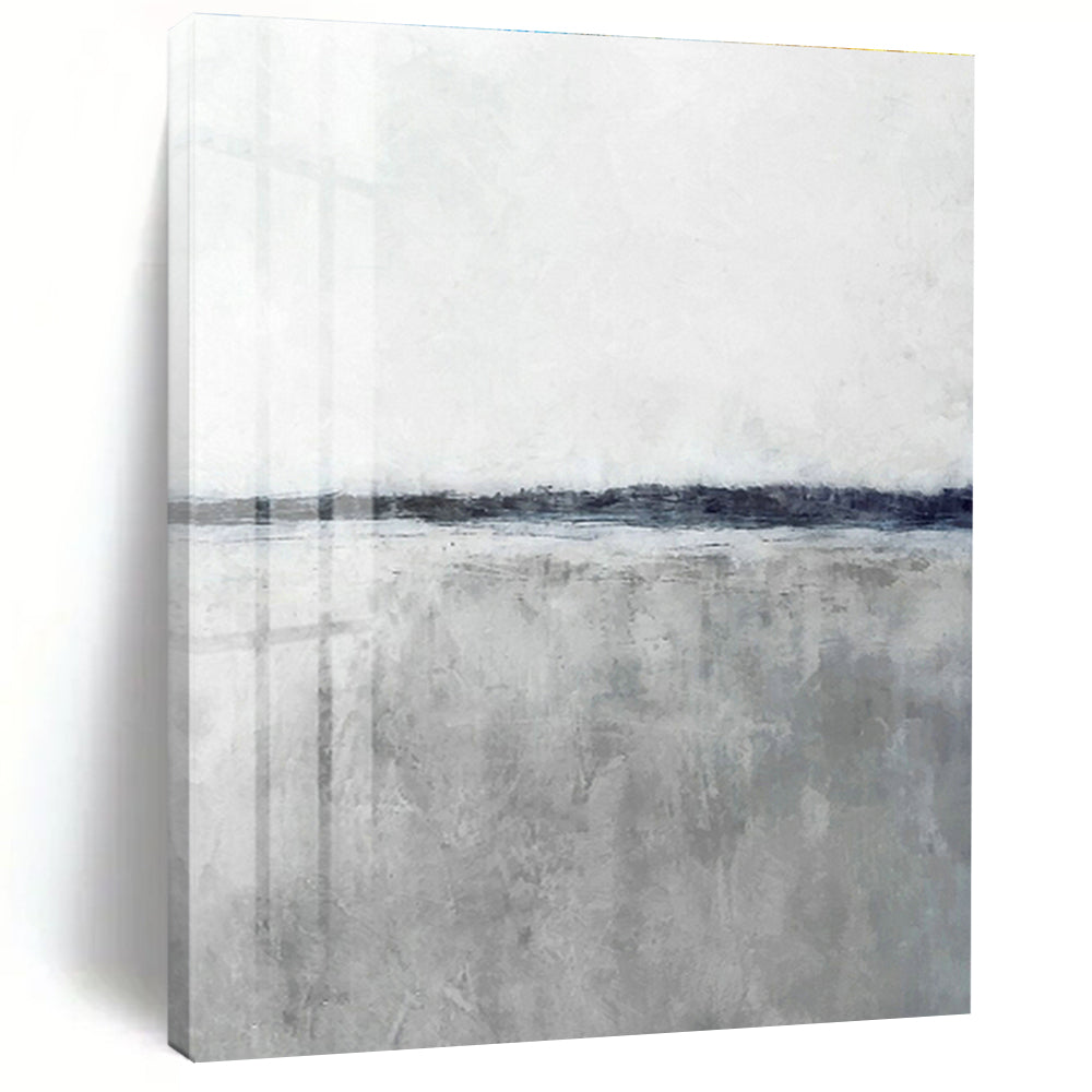 Gray - White Seaside Abstract Art for Coastal Inn & Minimalist Living Room DLZ0679