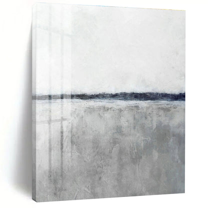 Gray - White Seaside Abstract Art for Coastal Inn & Minimalist Living Room DLZ0679