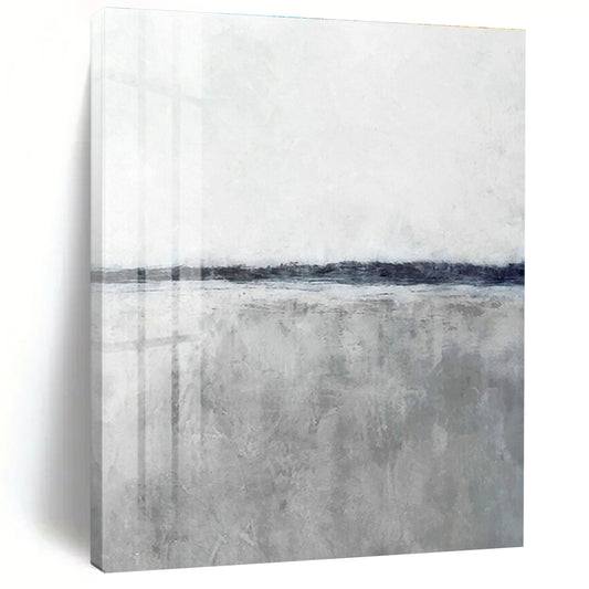 Gray - White Seaside Abstract Art for Coastal Inn & Minimalist Living Room DLZ0679