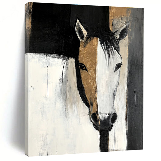 Two - Toned Horse Portrait for Rustic Home Décor & Equestrian - Themed Studio STSC214
