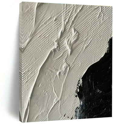 Black - White Textured Abstract Art for Industrial Studio & Monochrome Lounge DLZ1335