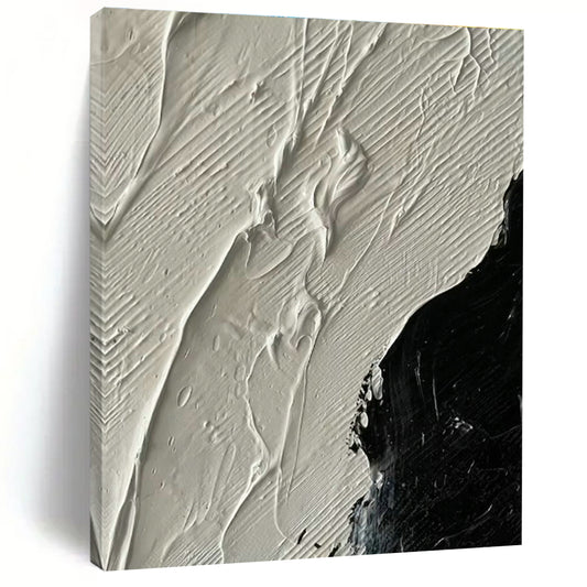 Black - White Textured Abstract Art for Industrial Studio & Monochrome Lounge DLZ1335