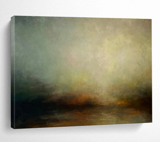 Hazy Landscape Oil Painting for Zen - Inspired Meditation Room Corners DLZ3157