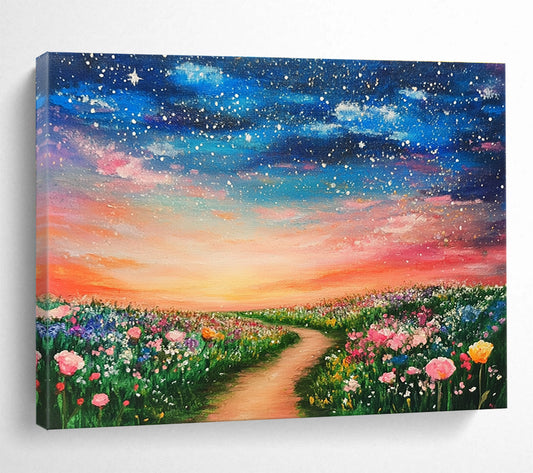 Colorful Flower Field Path Art for Garden - Themed Restaurant & Wedding Venue SC397