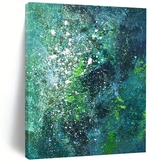 Blue - Green Starry Art for Cosmic - Themed Bar & Nature Lover’s Lounge DLZ1036