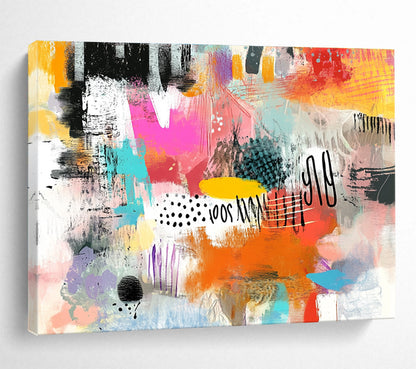 Whimsical Colorful Abstract Art for Family Playroom & Bohemian - Style Café SC508