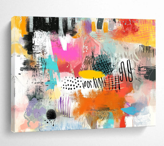 Whimsical Colorful Abstract Art for Family Playroom & Bohemian - Style Café SC508