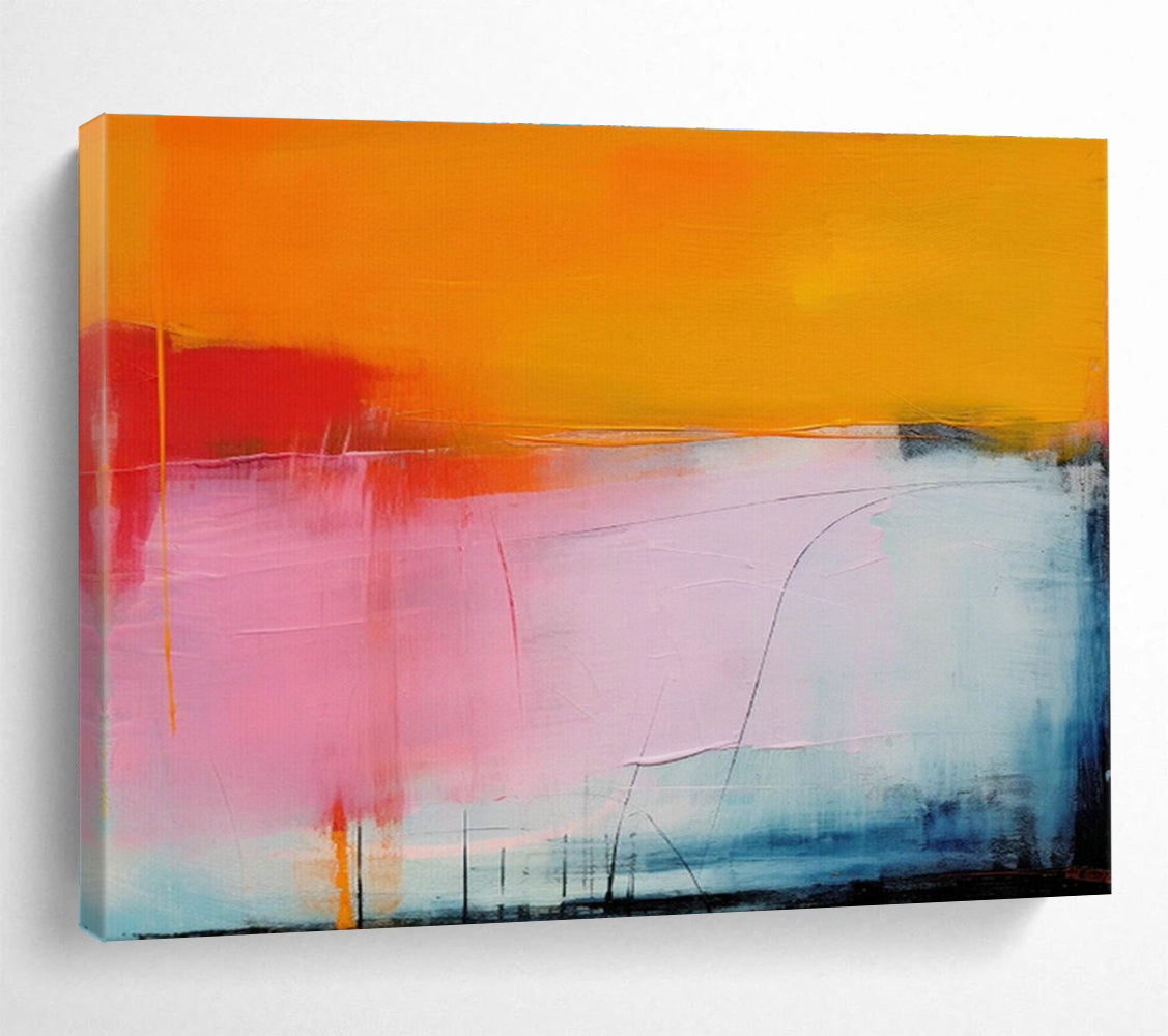 Orange - Pink Gradient Abstract Art for Modern Dining Room DLZ2883