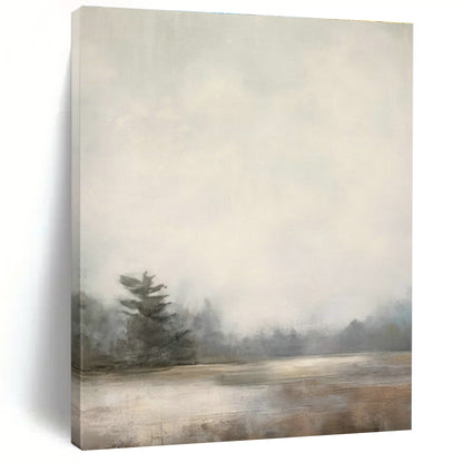Misty Lake Landscape Art for Rustic Cabin & Meditation Retreat DLZ0721