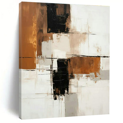Brown - Black Geometric Abstract Art for Modern Office Reception & Industrial Loft DLZ1721