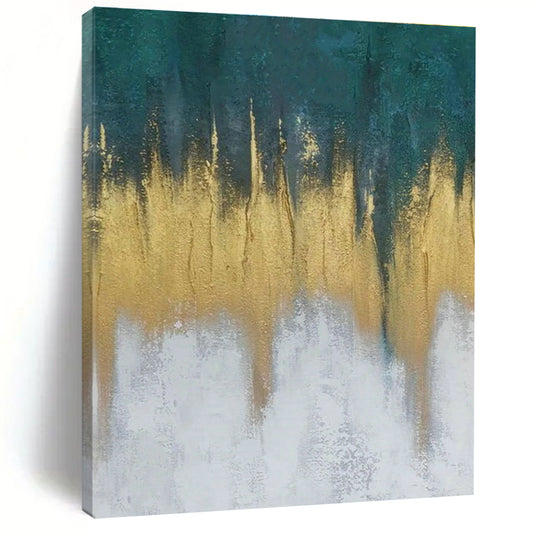 Gold - Blue Gradient Abstract Art for Rooftop Bar & Beachfront Villa DLZ1242