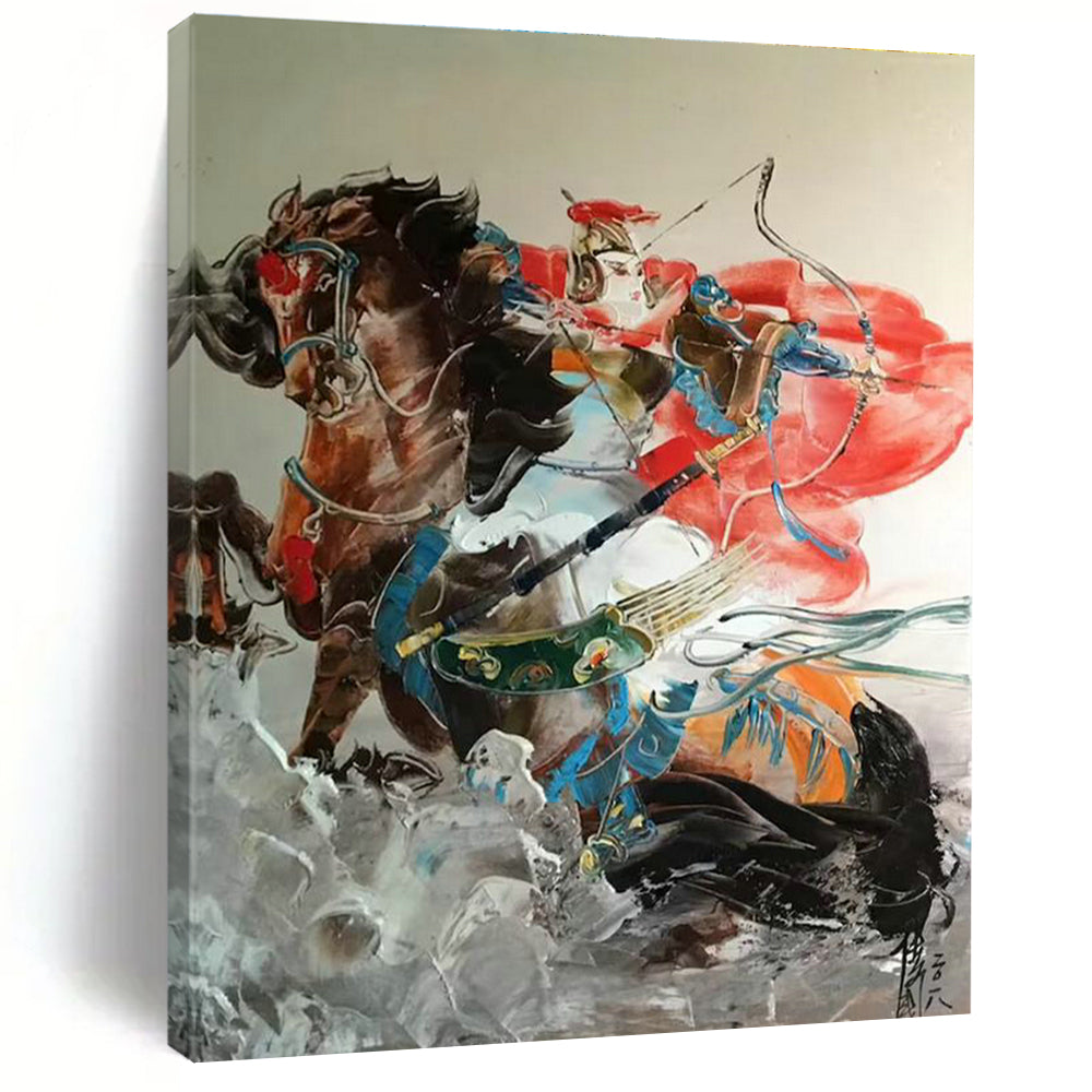 Dynamic Riding - Figure Abstract Art for Equestrian Club & Adventure - Themed Bar DLZ2289