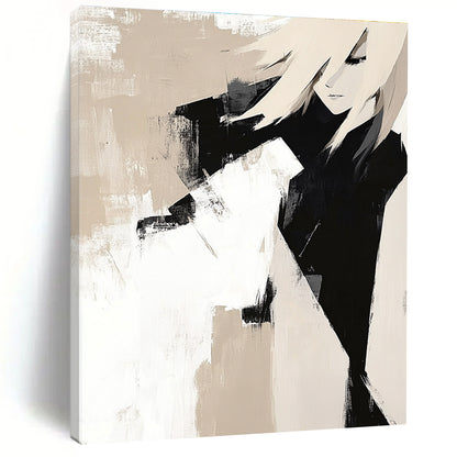 Beige and Black Abstract Character for Minimalist Home Office & Modern Studio STSC408