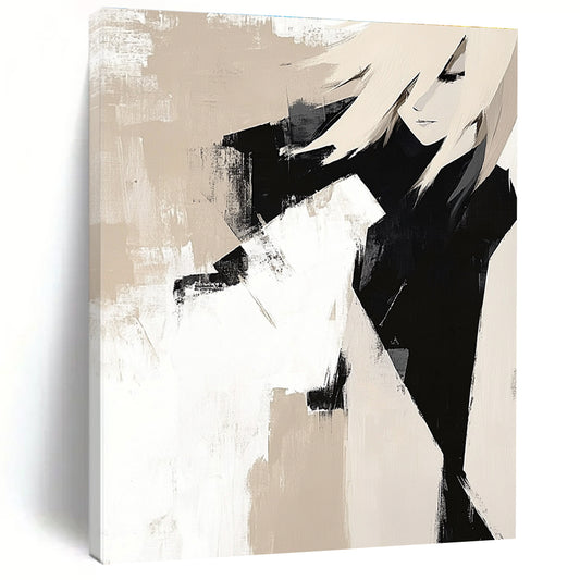 Beige and Black Abstract Character for Minimalist Home Office & Modern Studio STSC408