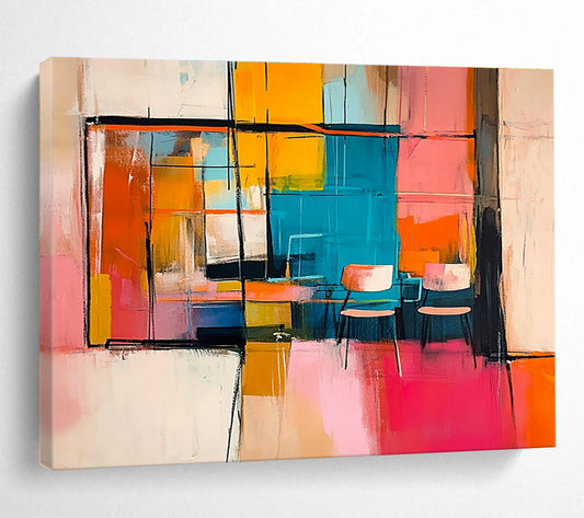Abstract Interior Scene Art for Modern Apartment Living Room & Creative Café SC336
