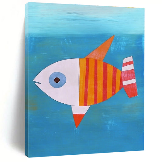 Colorful Striped Fish for Playful Children’s Bathroom & Coastal Home Nook STSC995