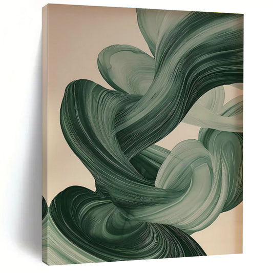 Green Flowing Ribbon Art for Bedroom & Living Room DLZ0415