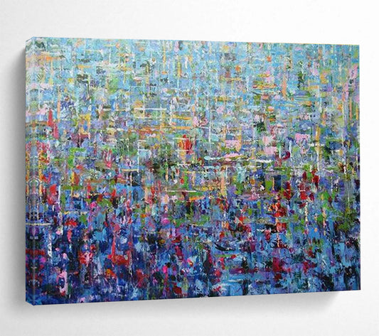 Inclusive Colorful Pointillism Abstract for Celebrating Diversity in Community Centers DLZ3041