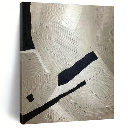 Black - White Textured Abstract Art for Industrial Loft & Art Studio DLZ1248