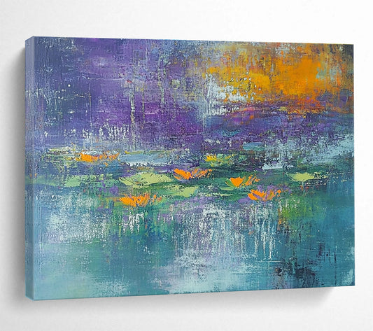 Abstract Water Lily Pond Art for Garden - Themed Restaurant & Nature Lover’s Home SC433