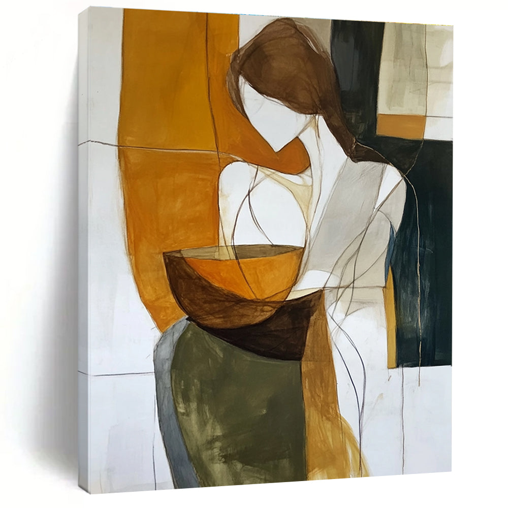 Abstract Woman with Bowl for Cultural Art Space & Art - Loving Kitchen STSC299