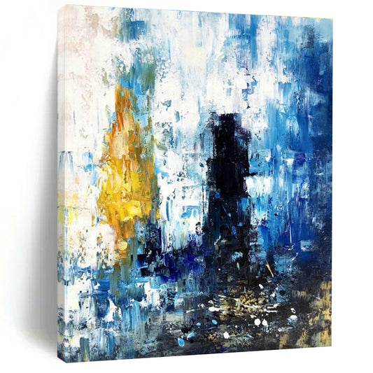 Blue - White - Yellow Abstract Art for Seaside Villa & City Café DLZ0573