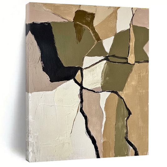 Earth - Toned Geometric Abstract for Rustic Living Room & Art - Loving Study STSC844