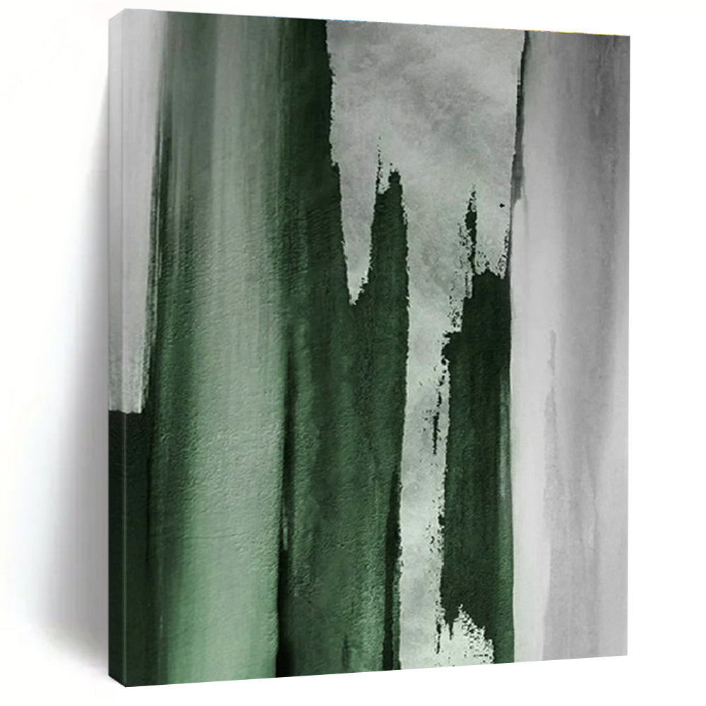 Dark Green Ink - Wash Abstract Art for Zen Study & Asian - Inspired Restaurant DLZ1240