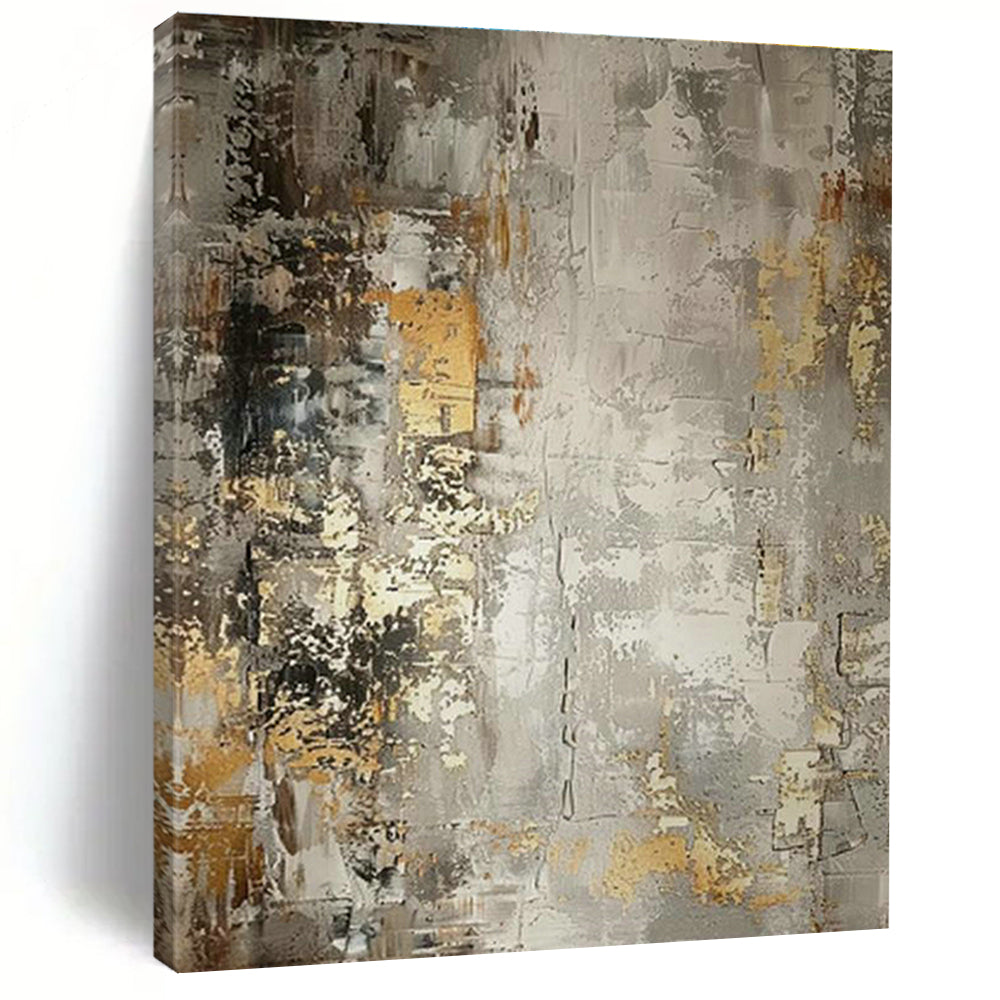 Gray - Gold Abstract Art for Corporate Executive Offices DLZ0123