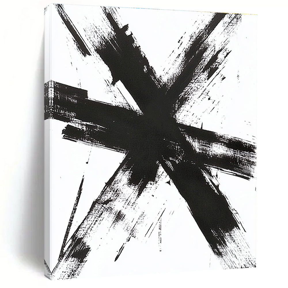 Bold Black Cross Strokes for Industrial - Style Loft & Modern Art Gallery STSC1243