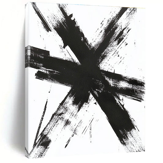 Bold Black Cross Strokes for Industrial - Style Loft & Modern Art Gallery STSC1243