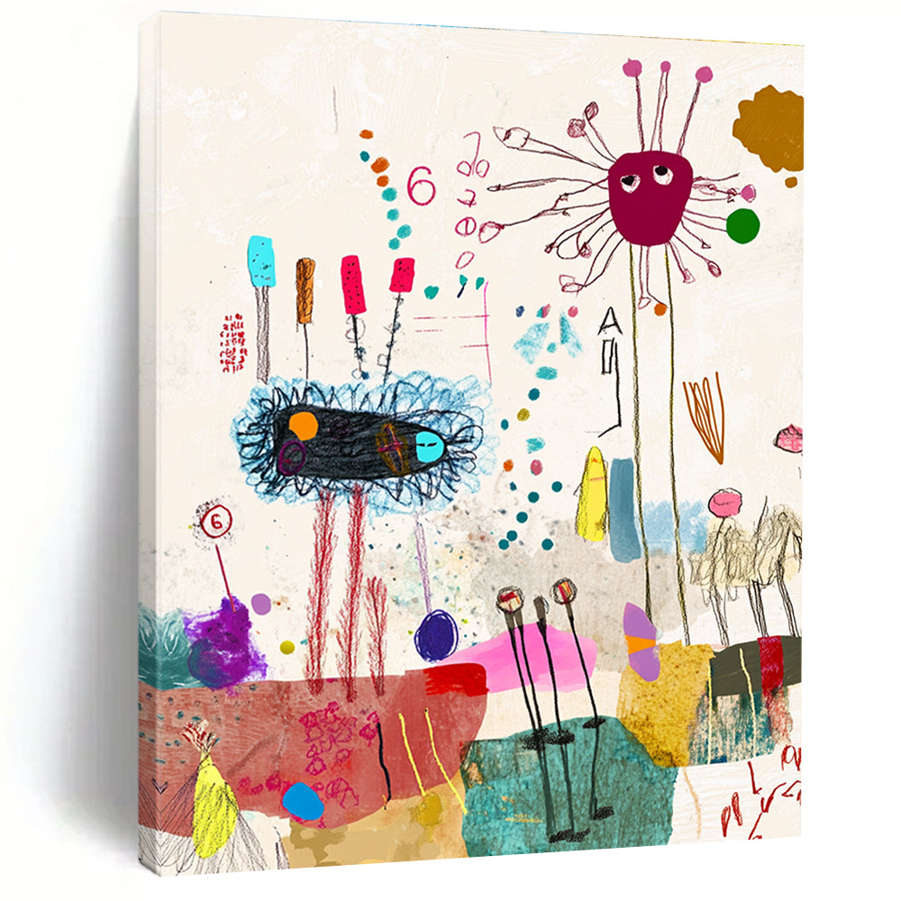 Whimsical Doodle - Like Art for Children’s Playroom & Quirky Café STSC971